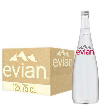 Nước khoáng Evian 750ml chai Thủy Tinh (12 chai / Thùng)